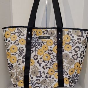 Vera Bradley Floral Tote in Yellow and Black